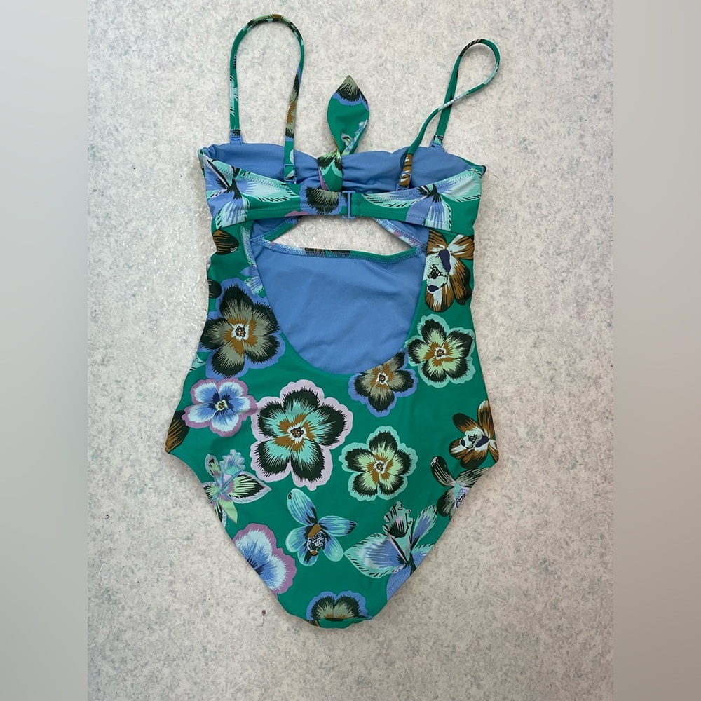 Aerie swimsuit one piece tie top floral flower‎ full coverage - Picture 3 of 6